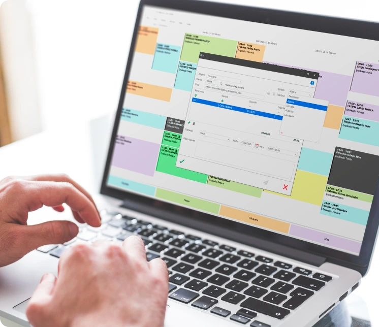 Configuración de estados y códigos de colores para la gestión de citas, cancelaciones y ausencias en el software de gestión de citas Perseo ERP.