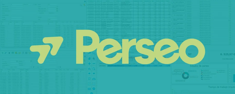 Logo de Perseo ERP, el programa de facturación y contabilidad de Defisoft que integra todos los módulos de gestión empresarial.