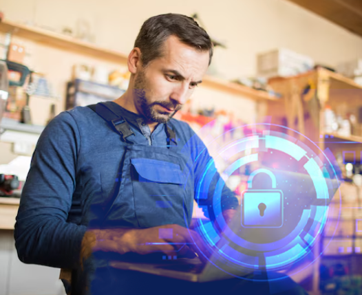 Pieza de puzzle con el logo de Kaspersky Small Office Security que simboliza una solución adaptable para pequeñas empresas