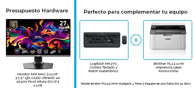 Presupuesto de hardware con soluciones adaptadas para empresas Documento con presupuesto de hardware mostrando ordenadores, impresoras y otros equipos informáticos para empresas